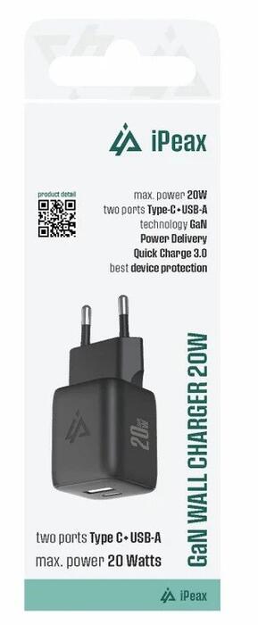 iPEAX GaN 90010125 USB-C / USB-A  Сетевое зарядное устройство 20W (90010125)