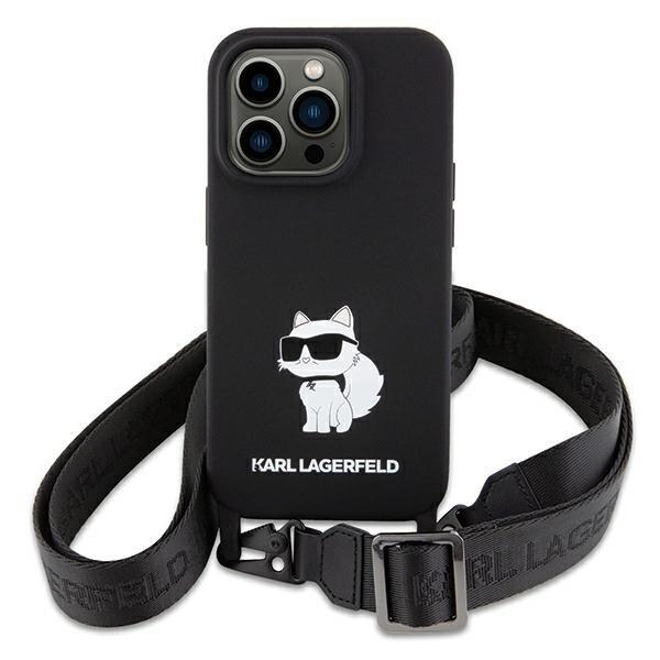 Karl Lagerfeld Crossbody Silicone Choupette Back Case Защитный Чехол для Apple iPhone 15 (KLHCP15SSCBSCNK)