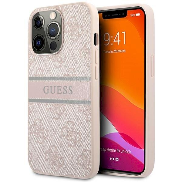 Guess GUHCP13L4GDPI 4G Stripe Защитный чехол для iPhone 13 Pro / 13 6,1" / розовый (GUHCP13L4GDPI)