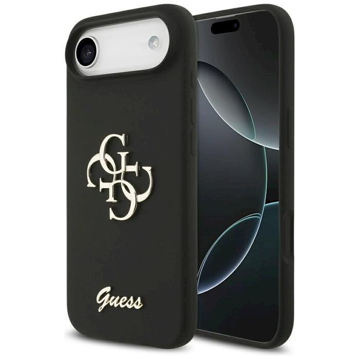 Guess Silicone Big 4G Script Case Защитный чехол для iPhone Air / чёрный (GUHCP17MSC4GSMK)