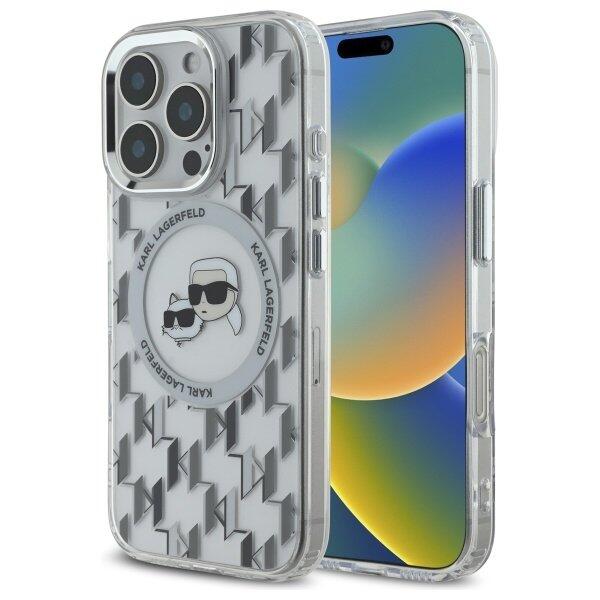 Karl Lagerfeld Hard IML Monogram Karl&Choupette Head MagSafe Case Чехол для Apple iPhone 16 Pro (KLHMP16LHMCKMHT)