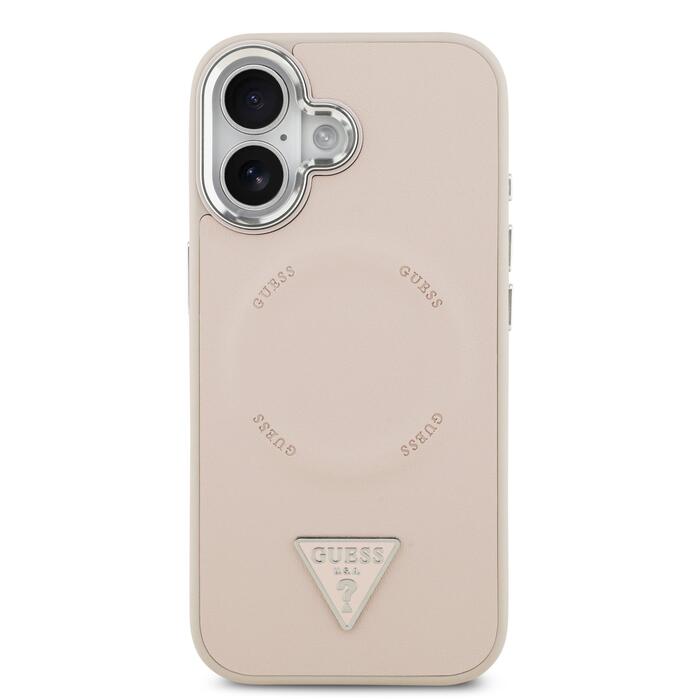 Guess PU Leather Triangle Logo MagSafe Case Чехол для Apple iPhone 17 (GUHMP17SPSDTSCMP)