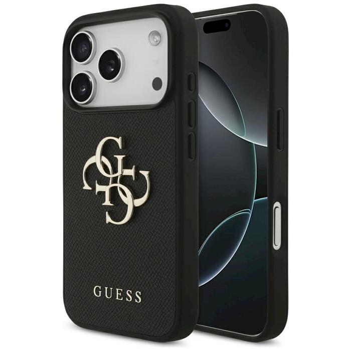 Guess Grained Big 4G & Classic Logo case Защитный чехол для iPhone 17 Pro / чёрный (GUHCP17LPGT4MBK)
