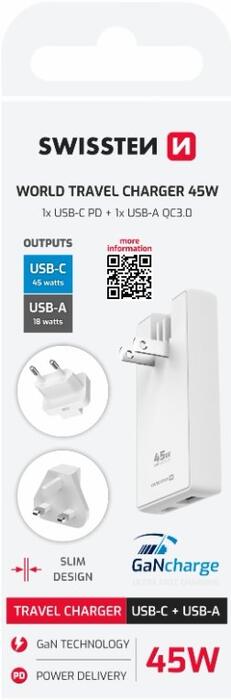 Swissten Travel Charger GaN USB-C /