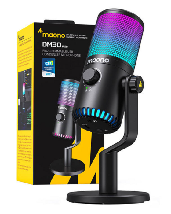 Maono DM30RGB Spēļu Mikrofons (DM30RGB-BK)