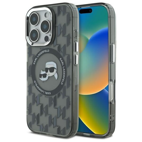 Karl Lagerfeld Hard IML Monogram Karl&Choupette Head MagSafe Case Чехол для Apple iPhone 16 Pro (KLHMP16LHMCKMHK)