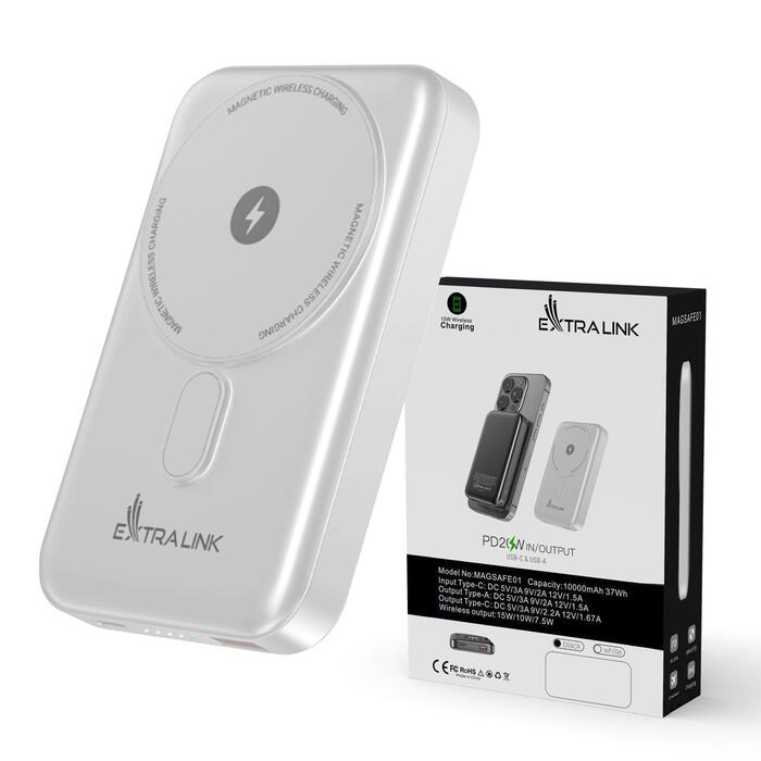 Extralink MagSafe10000 mAh White Ārējais Akumulators