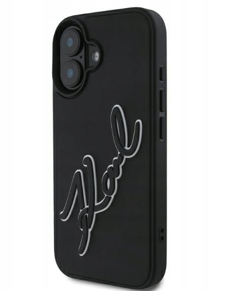 Karl Lagerfeld 3D Rubber Bicolor Signature Защитный Чехол для Apple iPhone 16 (KLHCP16S3DRKSDLK)