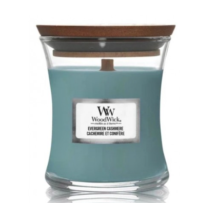 Woodwick Evergreen Cashmere Aromātiskā svece 275 g (5038581155784)