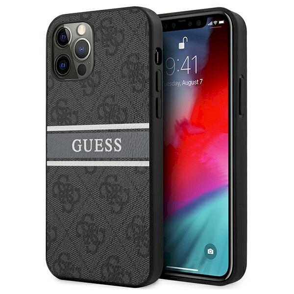 Guess GUHCP12L4GDGR Hardcase 4G Stripe Защитный чехол для iPhone 12 Pro Max 6,7" / серый (GUHCP12L4GDGR)