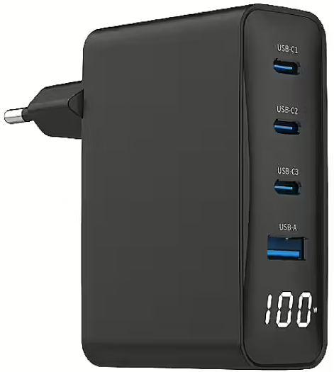 Gembird TA-UC-PDQC100LCD-01-BK Universālais Tīkla Lādētājs USB