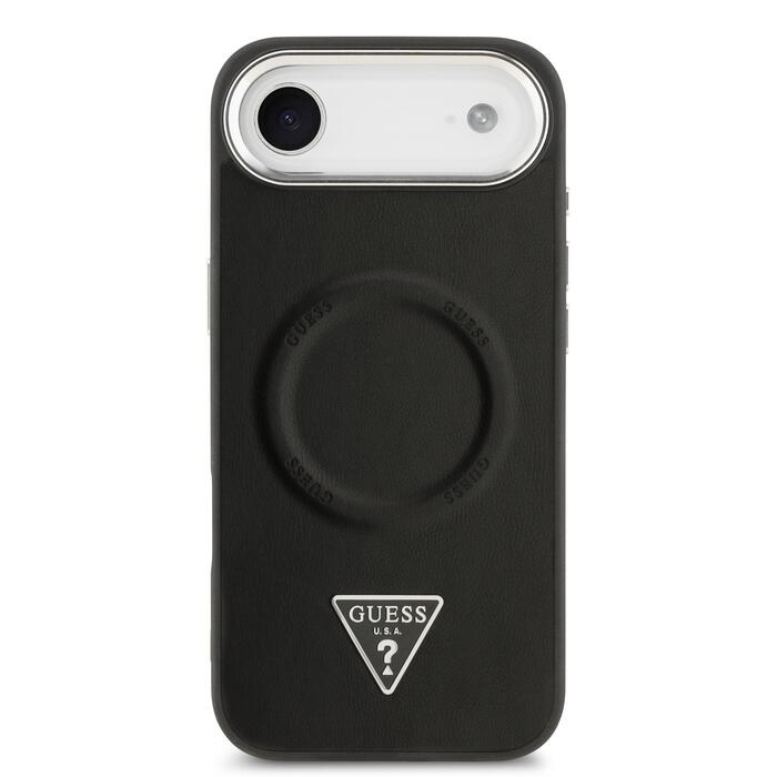 Guess PU Leather Triangle Logo MagSafe Case Чехол для Apple iPhone 17 Air (GUHMP17MPSDTSCMK)