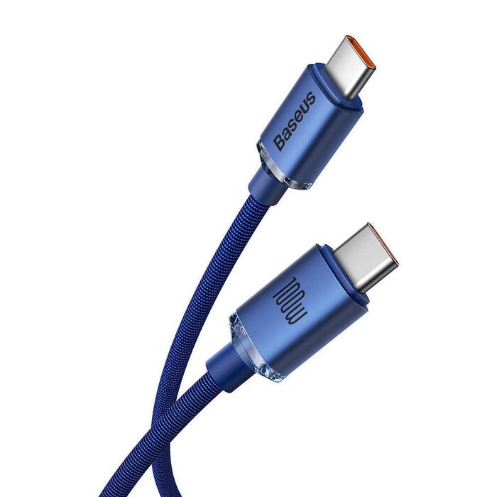 Baseus CAJY000603 Crystal Shine Series Data Cable Кабель для передачи данных USB-C - USB-C 100W 1.2m / синий (CAJY000603)