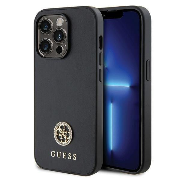 Guess Strass Metal Logo Back Case Защитный Чехол для Apple iPhone 15 Pro (GUHCP15LPS4DGPK)