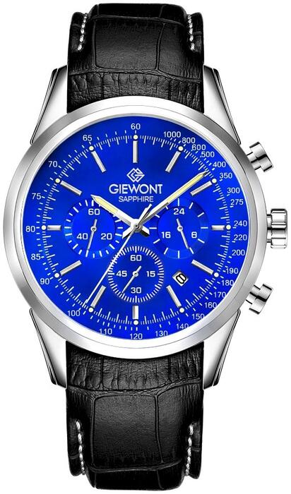 Giewont Vīriešu pulkstenis Chronograph Sapphire / sudraba-zils (GW7650-A3)
