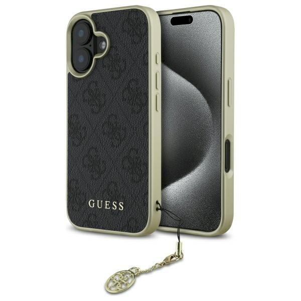Guess GUHCP16SGF4GGR Hardcase 4G Charms Collection Защитный чехол для iPhone 16 6.1" / чёрный (GUHCP16SGF4GGR)