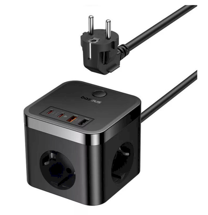 Baseus PowerCombo Cube Cетевой удлинитель 3AC+2U+2C (E00066400117-00)