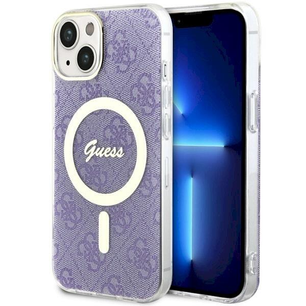 Guess GUHMP14SH4STU Hardcase 4G MagSafe Защитный чехол для iPhone 14 / 15 / 13 6.1" / фиолетовый (GUHMP14SH4STU)
