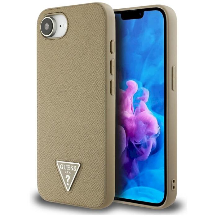 Case Guess Grained Triangle MagSafe Защитный чехол для iPhone 16e / 17e / коричневый (GUHMPSE4PGTSPSW)