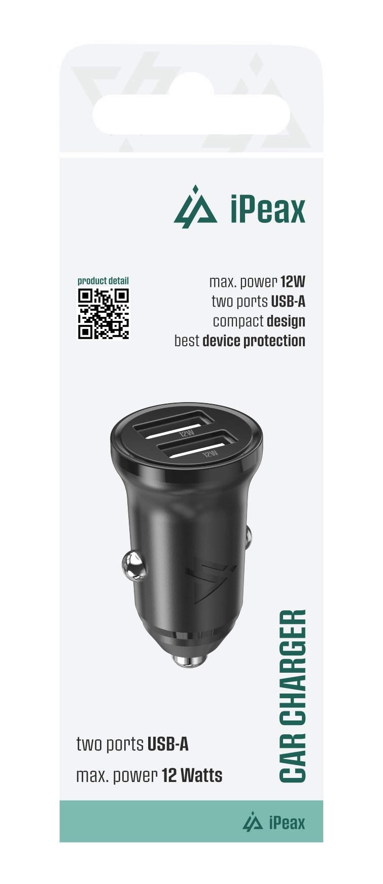 iPEAX Auto lādētājs 2x USB-A / 2.4A (90010121)