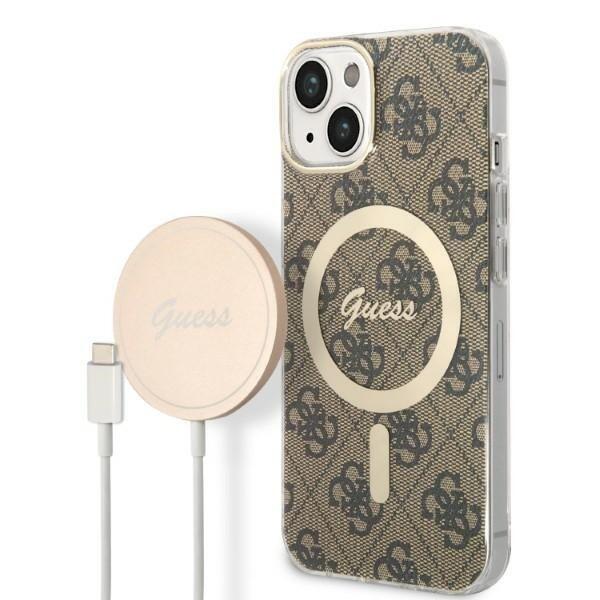 Guess Set GUBPP14SH4EACSW Защитный чехол для iPhone 14 / 15 / 13 6,1" / коричневый (GUBPP14SH4EACSW)