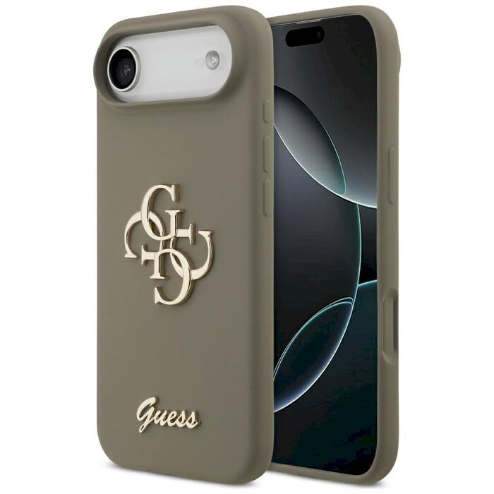 Guess Silicone Big 4G Script Case Защитный чехол для iPhone 17 Air / коричневый (GUHCP17MSC4GSMW)