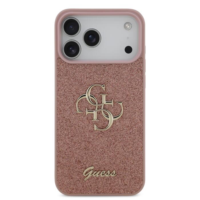 Guess PU Fixed Glitter 4G Metal Logo Case Чехол для Apple iPhone 17 Pro Max (GUHCP17XHG4SGP)