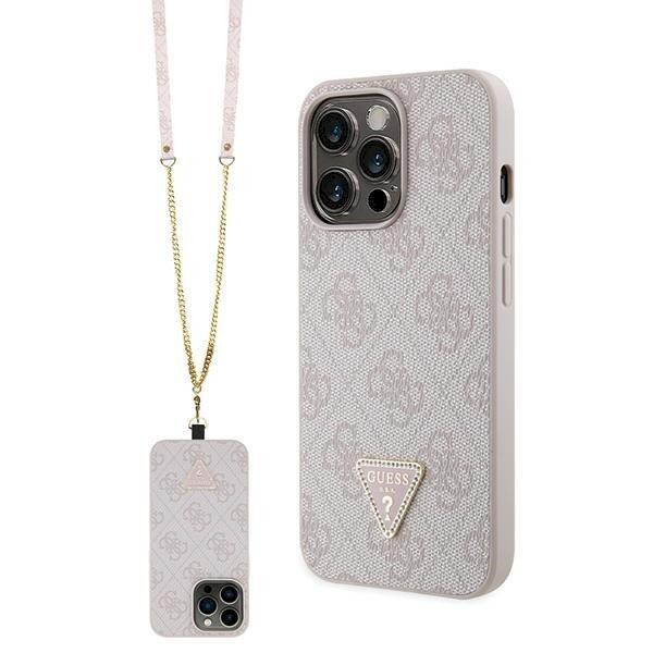 Guess GUHCP13LP4TDSCPP Crossbody 4G Metal Logo Защитный чехол для iPhone 13 Pro / 13 6.1" / розовый (GUHCP13LP4TDSCPP)