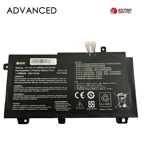 ExtraDigital B31N1726 Аккумуляторная батарея для портативного компьютера Asus B31N1726 (NB431830)
