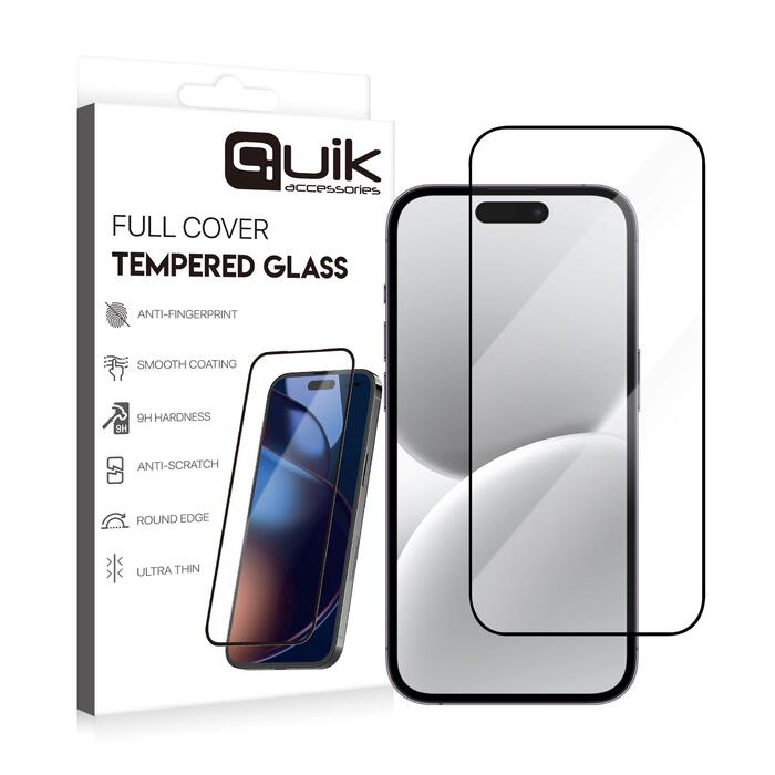 Quik Accessories Full Cover Tempered Glass Защитное Стекло для Apple iPhone 16 (QK-TG-IPH-16)