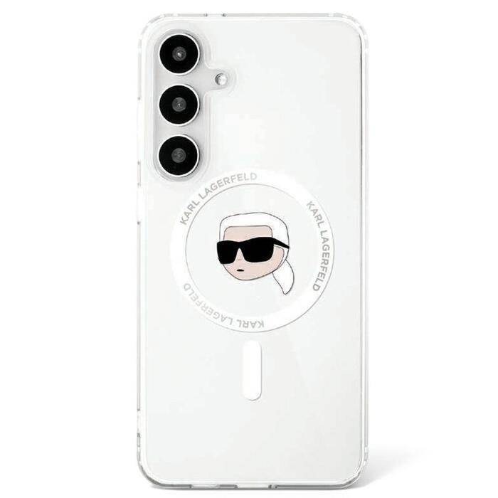 Karl Lagerfeld Button Karl Head Printed Logo MagSafe Чехол для Samsung Galaxy S25 (KLHMS25SHLSKIH)