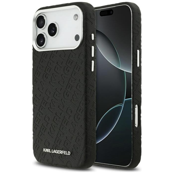 Karl Lagerfeld Grained PU Repeated Logo MagSafe Case Чехол для Apple iPhone 17 Pro Max (KLHMP17XPGKLFOFK)