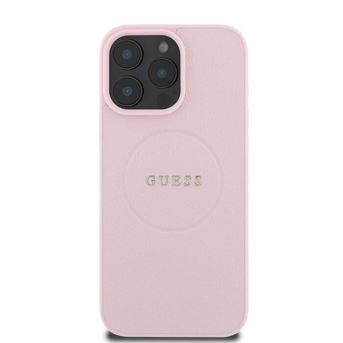 Guess PU Grained Classic Logo MagSafe Case Защитный чехол для iPhone 16 Pro / розовый (GUHMP16LPGHSMMP)