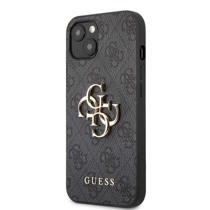Guess PU 4G Metal Logo Case Защитный чехол для iPhone 13 / серый (GUHCP13M4GMGGR)