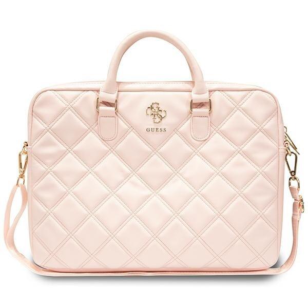Guess Bag GUCB15ZPSQSSGP Klēpjdatora maciņš 16" Quilted 4G / rozā (GUCB15ZPSQSSGP)