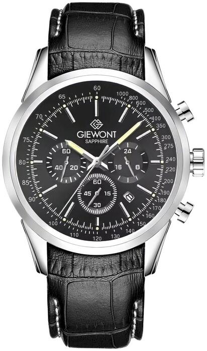 Giewont Chronograph Sapphire Vīriešu pulkstenis / sudraba/melns (GW7650-A2)