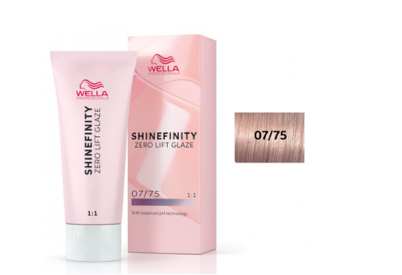 Wella Professionals Shinefinity Zero Lift Glaze 07/75 Raspberry Latte Гелевая краска для волос 60 ml (4064666058238)