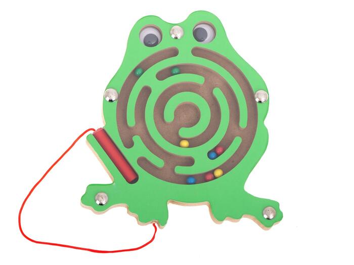 RoGer Bumbiņu Magnētiskais Labirints ar LED skaņu Varde Zaļa (RO-LAB-FROG)
