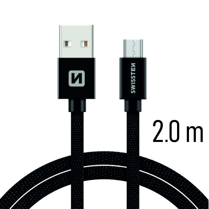 Swissten Textile Quick Charge Universāls Micro