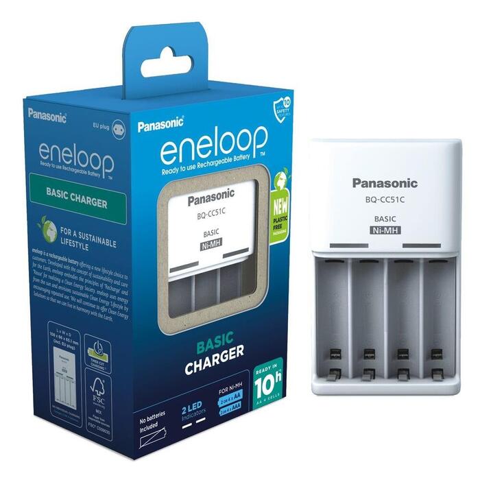 Panasonic Eneloop Bateriju Lādētājs + 4x