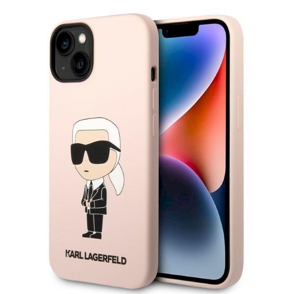 Karl Lagerfeld KLHMP14MSNIKBCP Silicone Ikonik Mag Aizsargapvalks priekš iPhone 14 Plus / 15 Plus 6.7" / rozā (KLHMP14MSNIKBCP)