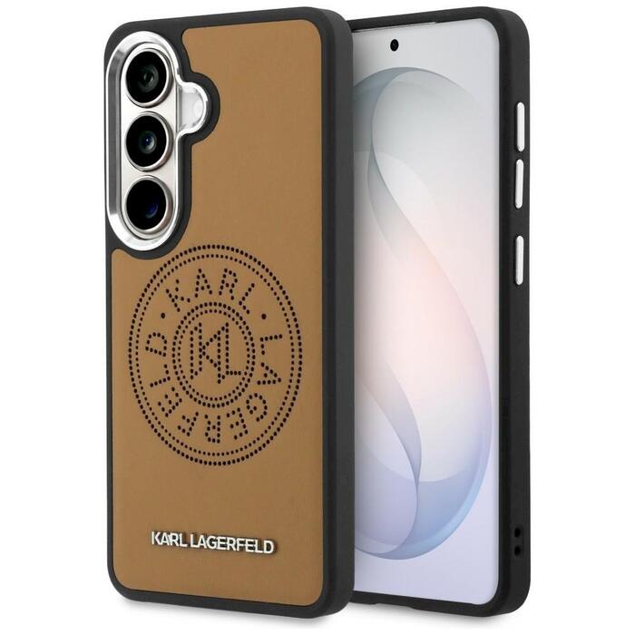 Case Karl Lagerfeld Perforated KL MagSafe Защитный чехол для Samsung Galaxy S26 / коричневый (KLHMS26SPSKRPMW)