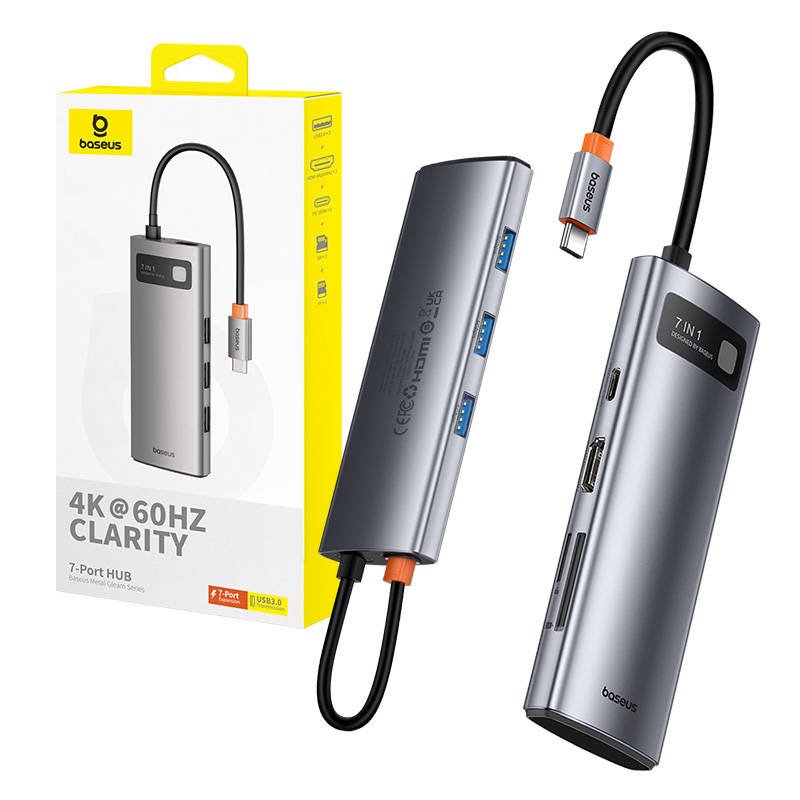 Baseus HDMI4K Gleam USB-C Hub Адаптер (B00030708811-00)