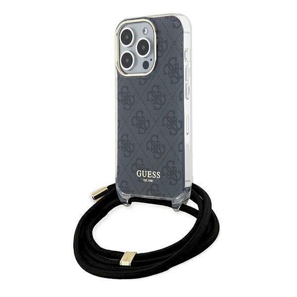 Guess GUHCP15LHC4SEK Crossbody Cord 4G Print Защитный чехол для iPhone 15 Pro 6.1" / чёрный (GUHCP15LHC4SEK)