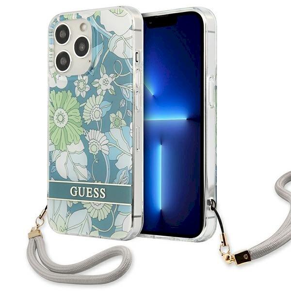 Guess GUHCP13LHFLSN Hardcase Flower Strap Защитный чехол для iPhone 13 Pro/13 6,1" / зелёный (GUHCP13LHFLSN)