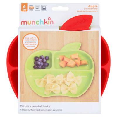 MUNCHKIN Lil' Apple sadalīti mazuļu šķīvji, iepakojumā 3, 6m+, 91513P
