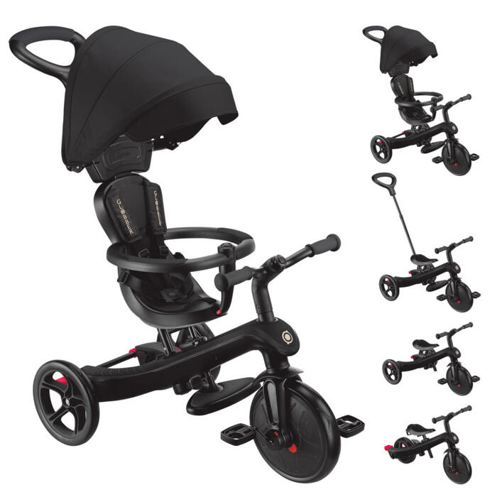GLOBBER trīsritenis Explorer Trike 4in1, melns