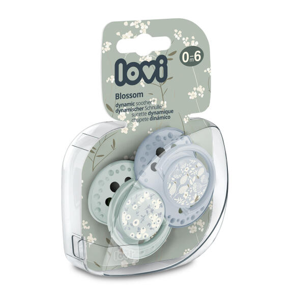 LOVI silikona dinamiskie knupīši, Blossom Blue, 0-6m, 2 gab., 22/921newboy