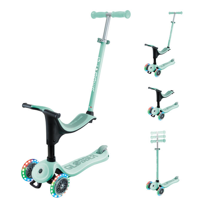 GLOBBER skrejritenis Go Up Sporty Lights V2, piparmētru, 452-706-4