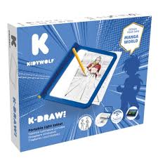 KIDYWOLF izgaismota zīmēšanas planšete, zila, KIDYDRAW-PRO-BU
